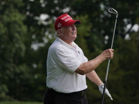 Trump Mocks Biden While Teeing Off A Round of Golf