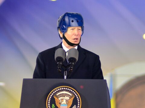 Biden Assures Nation We Have Nothing To Worry About Thanks To This Cool New Padded Helmet He’s Wearing